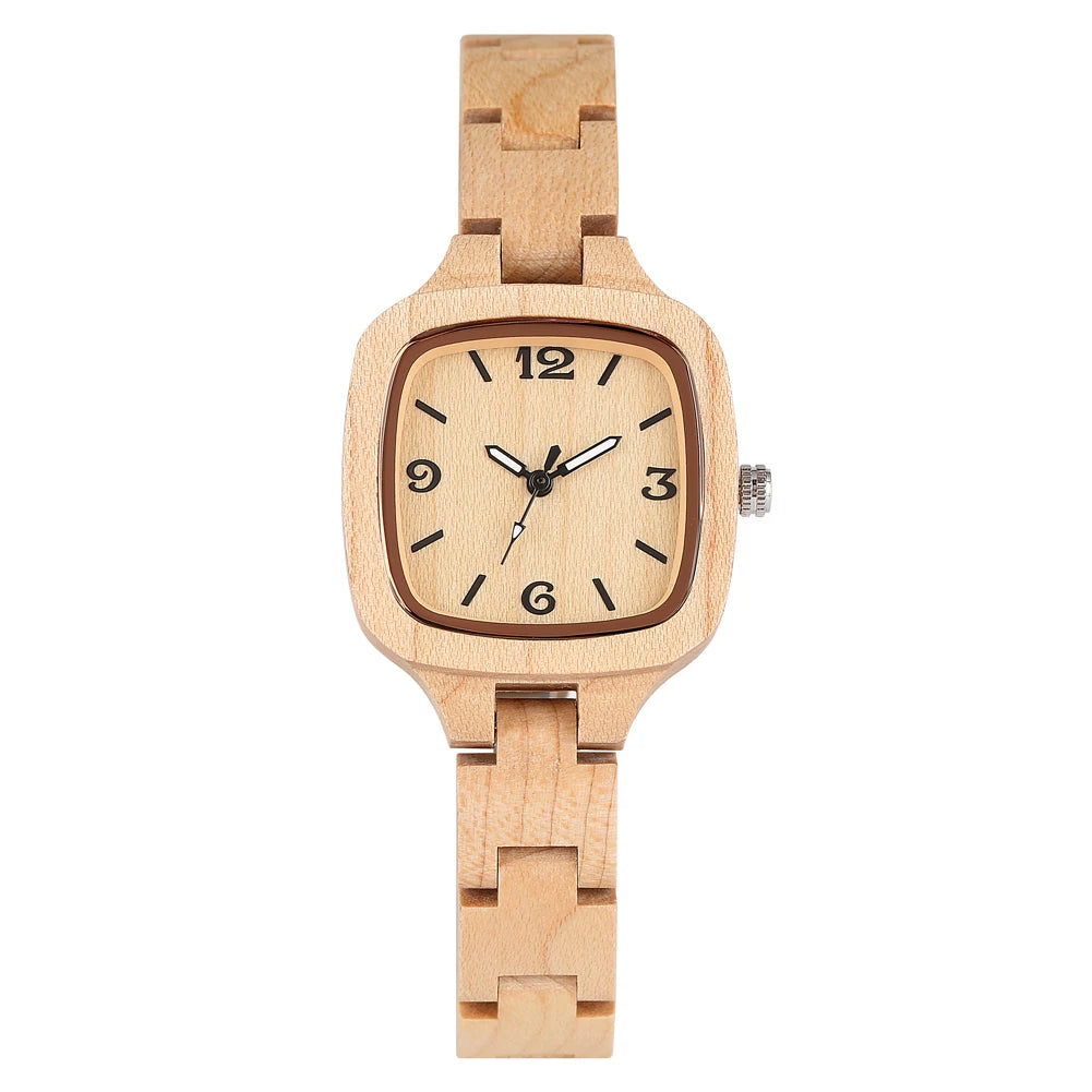 OAKLYN | Minimalist Wooden Square Quartz Wristwatch