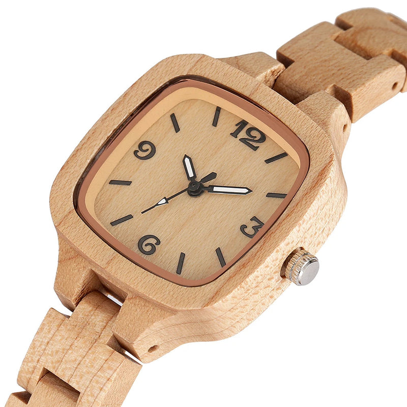 OAKLYN | Minimalist Wooden Square Quartz Wristwatch