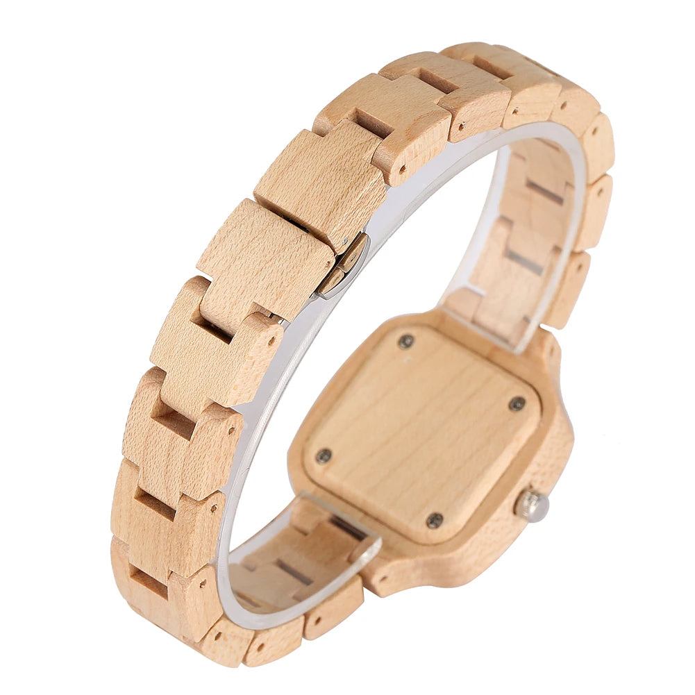 OAKLYN | Minimalist Wooden Square Quartz Wristwatch